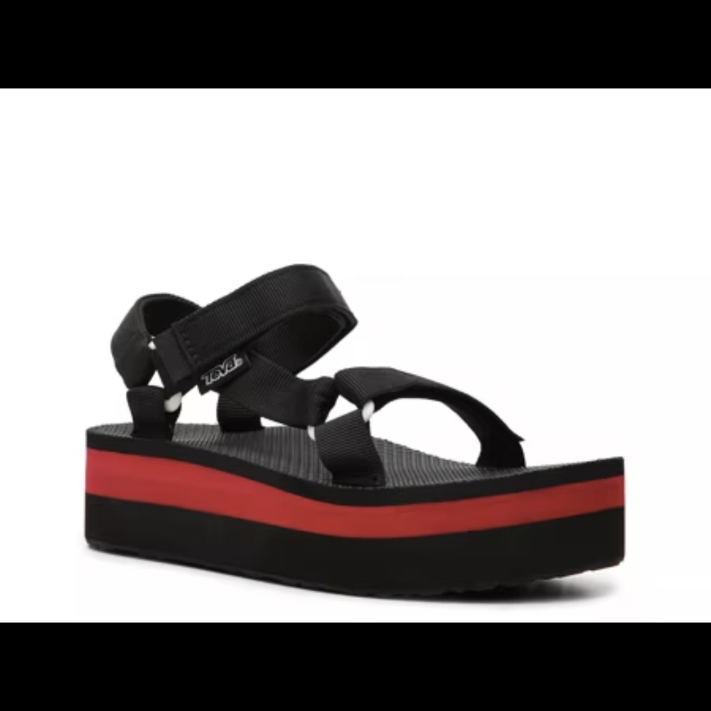 Teva Women's Bold Black and Red Sandals
